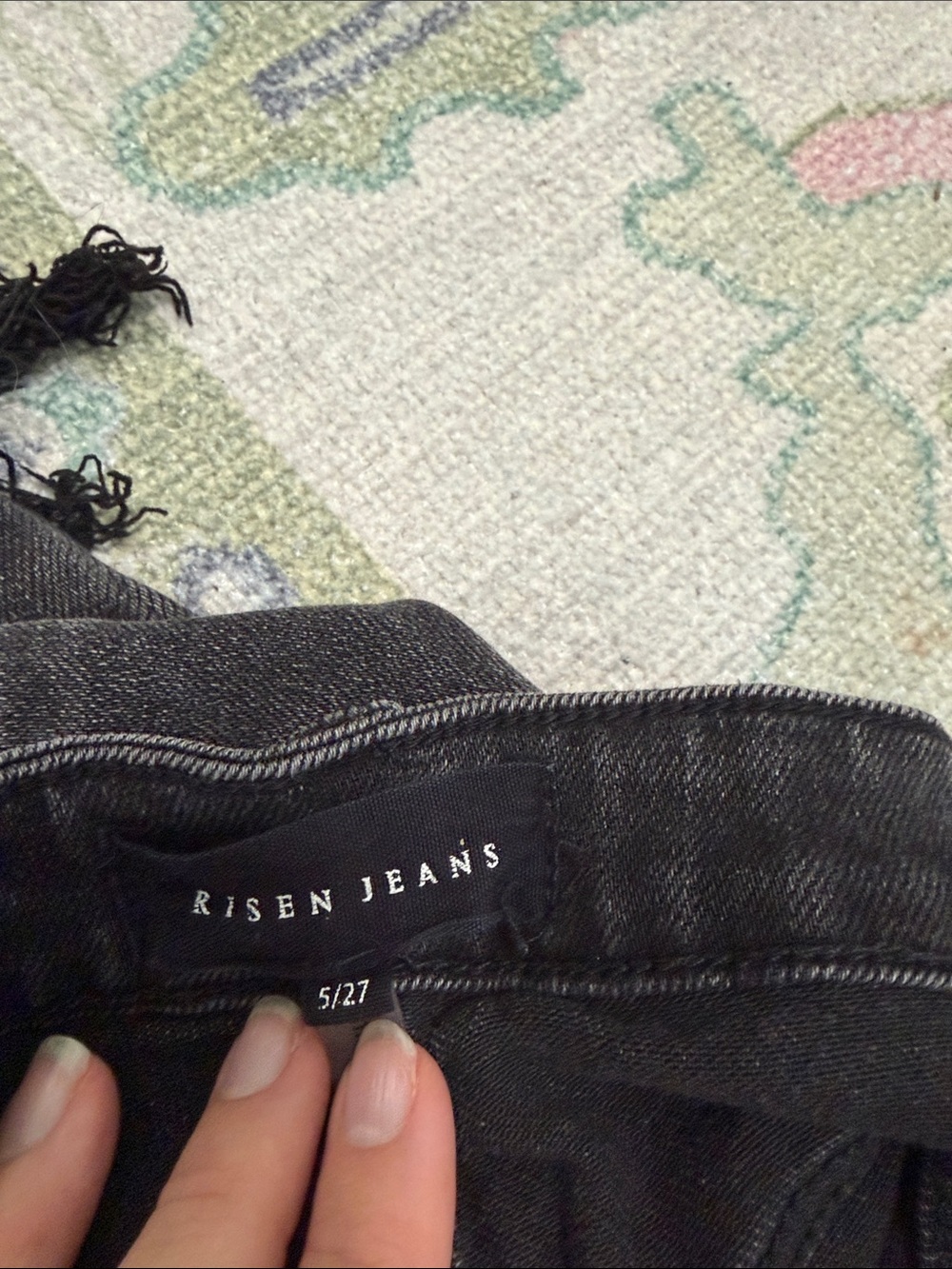 Washed Black Straight Leg Distressed Women's Jeans - Picture 2 of 3